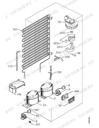 Взрыв-схема холодильника Zanussi ZK22/11LP - Схема узла Cooling system 017